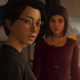 Alex Chen looks toward the camera, mouth slightly open, while Steph stands blurred in the background.